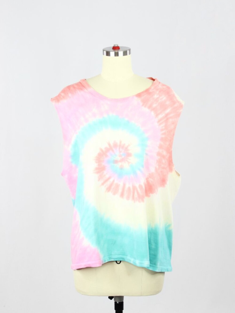 DAYDREAMER Tie Dye Cotton Jersey Crew Neck Muscle Tank Top, Size L